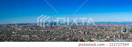 [Cityscape] Cityscape of central Tokyo and Mt. Fuji during the day 122727504