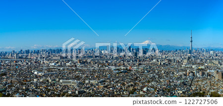 [Cityscape] Cityscape of central Tokyo and Mt. Fuji during the day 122727506