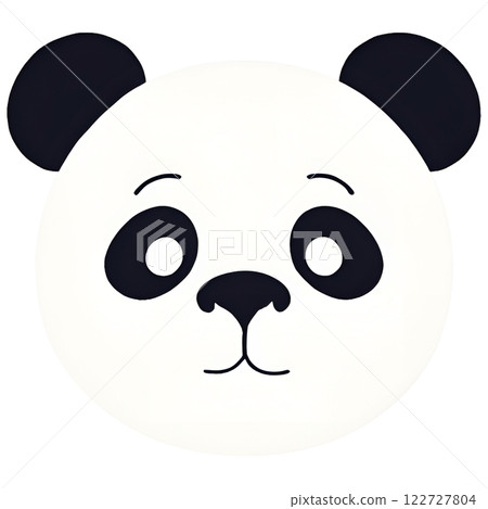 Cute panda face illustration icon 122727804