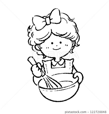 Girl making sweets Simple 122728848