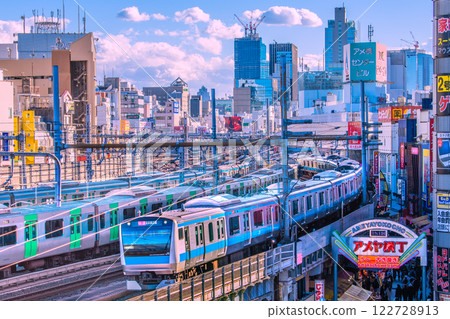 Tokyo cityscape, Japan Inbound tourism continues... Ameyoko bustling with foreign tourists = February 8, 2025 Tokyo cityscape, Japan Inbound tourism continues... Ameyoko bustling with foreign tourists = February 8, 2025 122728913