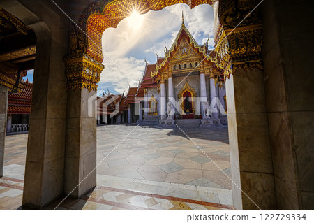 Marble Temple (Wat Benchamabophit) Wat Benchamabophit is one of the most popular places in Bangkok, Thailand, which is visited by tourists. Marble Temple (Wat Benchamabophit) Wat Benchamabophit is one of the most popular places in Bangkok, Thailand, which is visited by tourists. 122729334