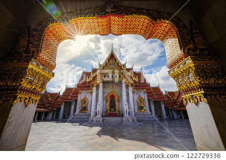 Marble Temple (Wat Benchamabophit) Wat Benchamabophit is one of the most popular places in Bangkok, Thailand, which is visited by tourists. Marble Temple (Wat Benchamabophit) Wat Benchamabophit is one of the most popular places in Bangkok, Thailand, which is visited by tourists. 122729336