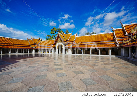 Marble Temple (Wat Benchamabophit) Wat Benchamabophit is one of the most popular places in Bangkok, Thailand, which is visited by tourists. Marble Temple (Wat Benchamabophit) Wat Benchamabophit is one of the most popular places in Bangkok, Thailand, which is visited by tourists. 122729342