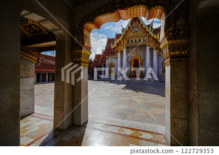 Marble Temple (Wat Benchamabophit) Wat Benchamabophit is one of the most popular places in Bangkok, Thailand, which is visited by tourists. Marble Temple (Wat Benchamabophit) Wat Benchamabophit is one of the most popular places in Bangkok, Thailand, which is visited by tourists. 122729353