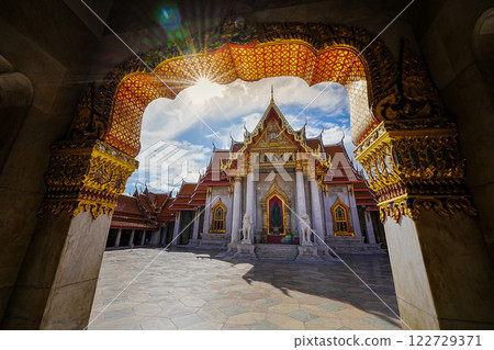 Marble Temple (Wat Benchamabophit) Wat Benchamabophit is one of the most popular places in Bangkok, Thailand, which is visited by tourists. 122729371