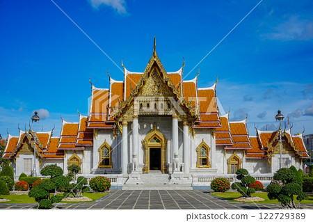 Marble Temple (Wat Benchamabophit) Wat Benchamabophit is one of the most popular places in Bangkok, Thailand, which is visited by tourists. Marble Temple (Wat Benchamabophit) Wat Benchamabophit is one of the most popular places in Bangkok, Thailand, which is visited by tourists. 122729389