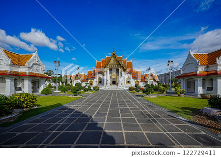 Marble Temple (Wat Benchamabophit) Wat Benchamabophit is one of the most popular places in Bangkok, Thailand, which is visited by tourists. Marble Temple (Wat Benchamabophit) Wat Benchamabophit is one of the most popular places in Bangkok, Thailand, which is visited by tourists. 122729411