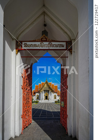Marble Temple (Wat Benchamabophit) Wat Benchamabophit is one of the most popular places in Bangkok, Thailand, which is visited by tourists. 122729417
