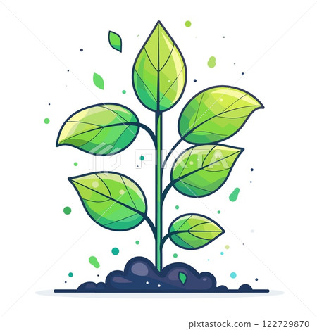 Green leafy plant with a stem Green leafy plant with a stem 122729870