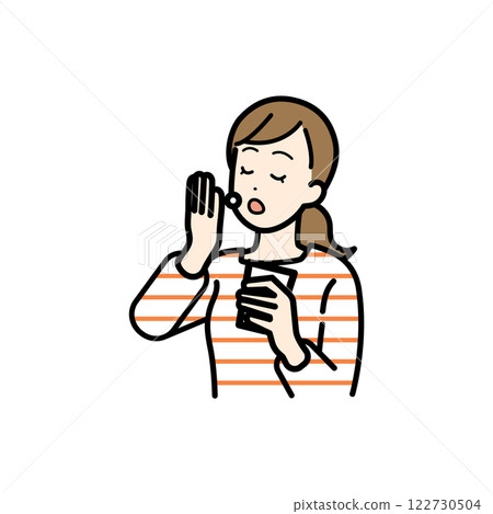 Illustration of a woman taking medicine 122730504