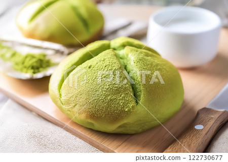 Image material of matcha and matcha bread 122730677