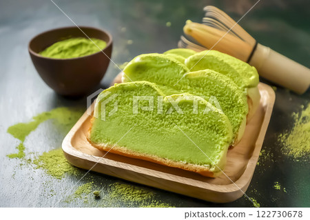 Image material of matcha and matcha bread 122730678