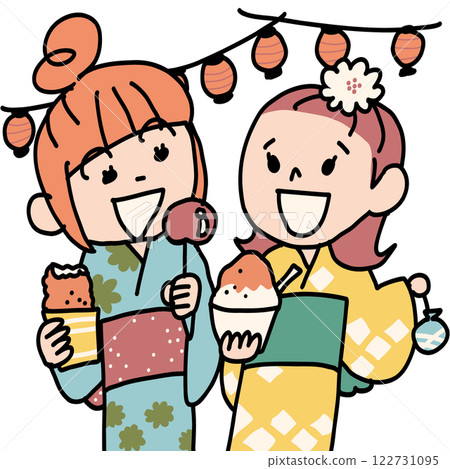 夏日祭典中身著浴衣的女孩 夏日祭典中身著浴衣的女孩 122731095