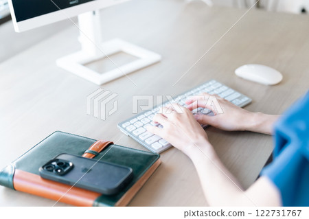 Female information systems manager, no face 122731767