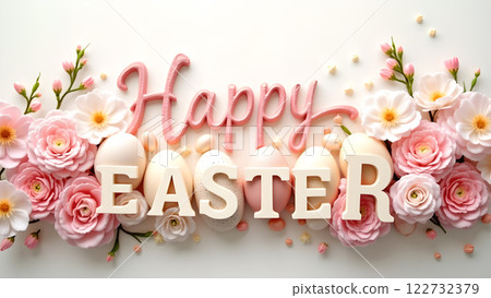 happy easter egg spring background 122732379