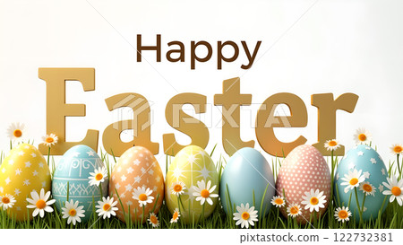 happy easter egg spring background 122732381