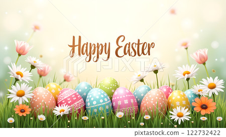 happy easter egg spring background happy easter egg spring background 122732422