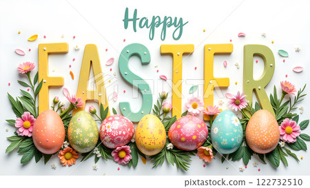 happy holiday easter egg spring background 122732510
