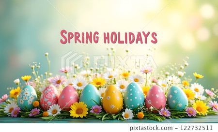 happy holiday easter egg spring background 122732511