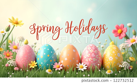 happy holiday easter egg spring background 122732512