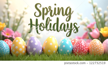 happy holiday easter egg spring background 122732519
