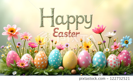 happy holiday easter egg spring background 122732521