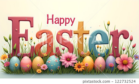 happy holiday easter egg spring background 122732524