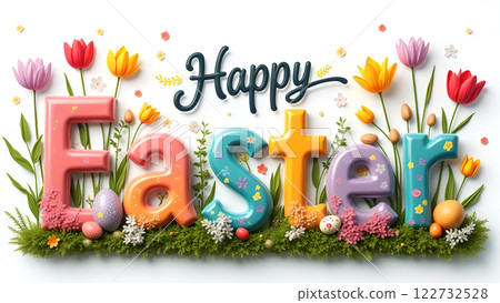 happy holiday easter egg spring background 122732528