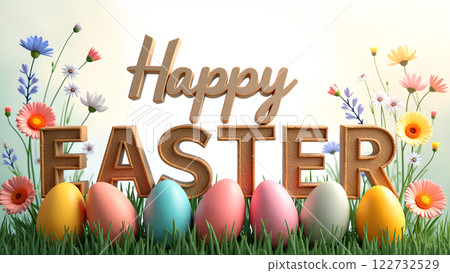happy holiday easter egg spring background 122732529