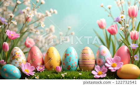 happy holiday easter egg spring background 122732541