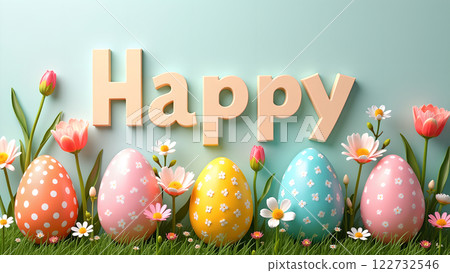 happy holiday easter egg spring background 122732546
