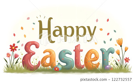 happy holiday easter egg spring background 122732557