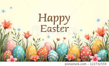 happy holiday easter egg spring background 122732559