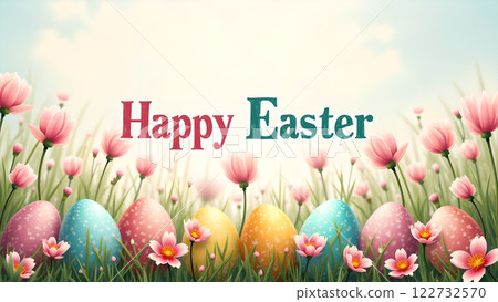 happy holiday easter egg spring background 122732570
