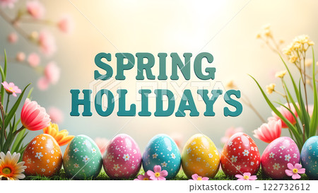 happy easter egg spring holiday background 122732612