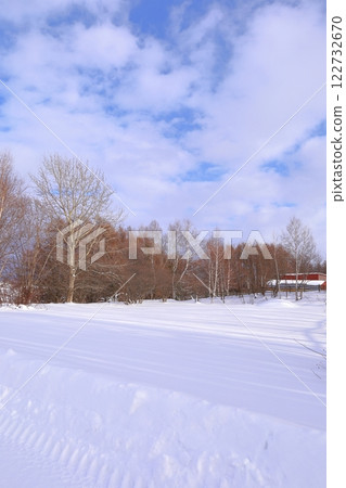 《北海道》北海道的冬天：樹木與雪景 122732670