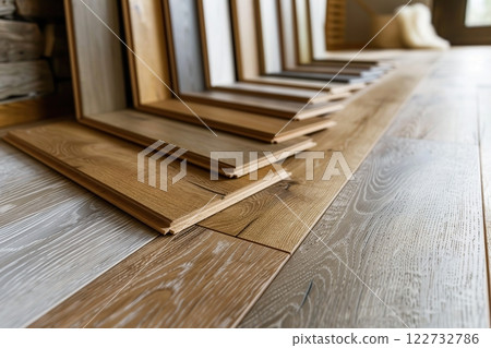 Laminate samples. Production of vinyl, veneer material floors. Home Decor Floor Samples. Parquet with wood pattern texture for flooring interior design. Wood chipboard. Construction finishing, advert Laminate samples. Production of vinyl, veneer material floors. Home Decor Floor Samples. Parquet with wood pattern texture for flooring interior design. Wood chipboard. Construction finishing, advert 122732786