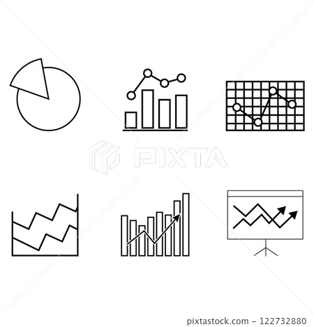 Set of line graphic for business statistic and report Set of line graphic for business statistic and report 122732880