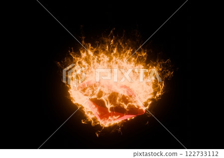 3D illustration of a burning diamond 3D illustration of a burning diamond 122733112