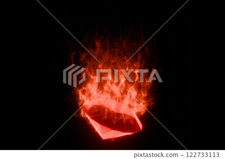 3D illustration of a burning diamond 3D illustration of a burning diamond 122733113