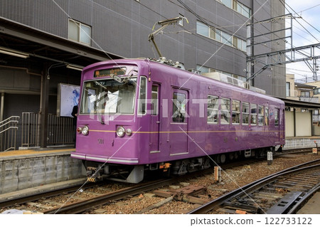 Keifuku Electric Railway, 501 series train parked at Saiin Station 122733122