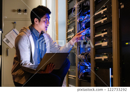 Server room male engineer 122733292
