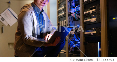 Server room male engineer 122733293
