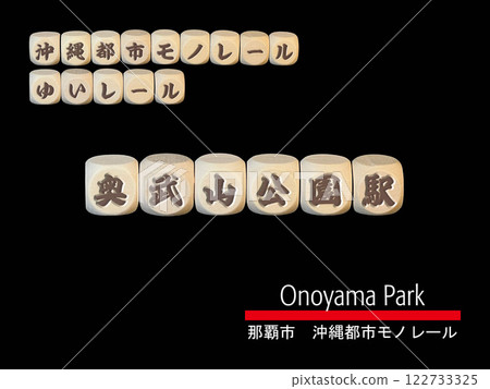 Cut-out letter block: Onoyama Park Station 122733325