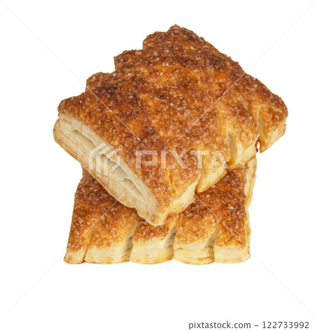 Puff pastries baked cookies isolated on the white background 122733992