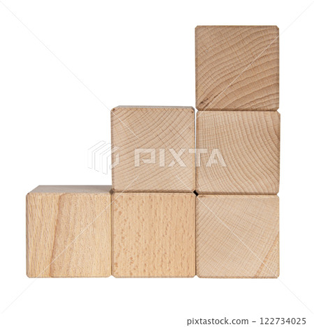 Wooden cubes brick construction for creative text isolated on the white background Wooden cubes brick construction for creative text isolated on the white background 122734025
