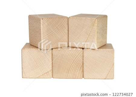 Wooden cubes brick construction for creative text isolated on the white background Wooden cubes brick construction for creative text isolated on the white background 122734027