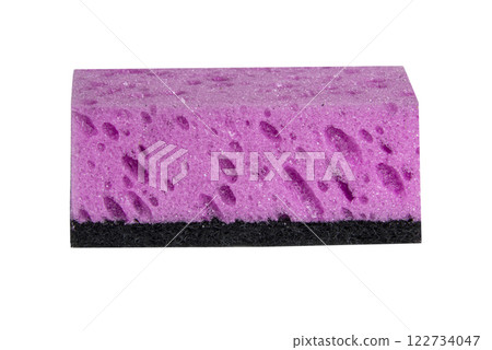 Pink dish cleaning wash sponge isolated on the white background Pink dish cleaning wash sponge isolated on the white background 122734047