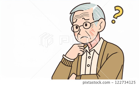 An old man with a question mark An old man with a question mark 122734125